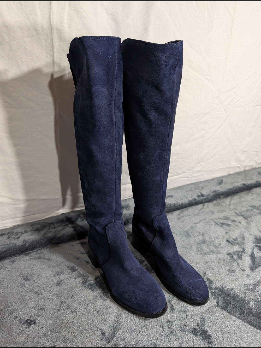 Women's Over-the-Knee Suede Boots - Navy